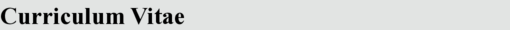 Curriculum Vitae