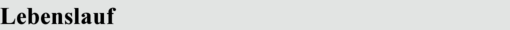 Lebenslauf